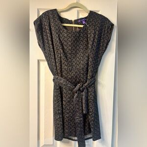 Designer~ NICOLA Black and Gold Mini Dress~ Very Flattering on. Size: Medium